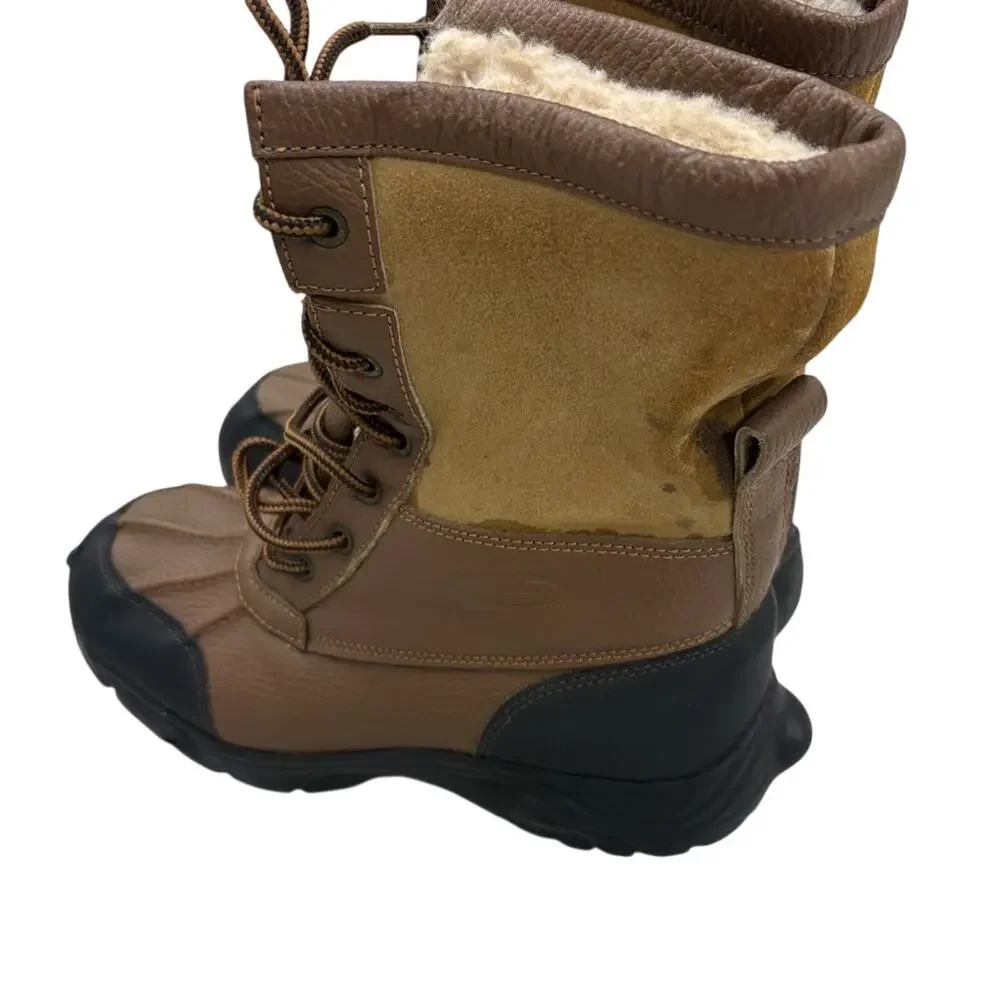 Champion Naoma Brown Leather Insulated Lace Up Winter Snow Boots Women's Size 8